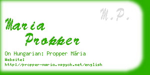 maria propper business card